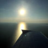 Ausblick über der Nordsee bei Sonnenschein